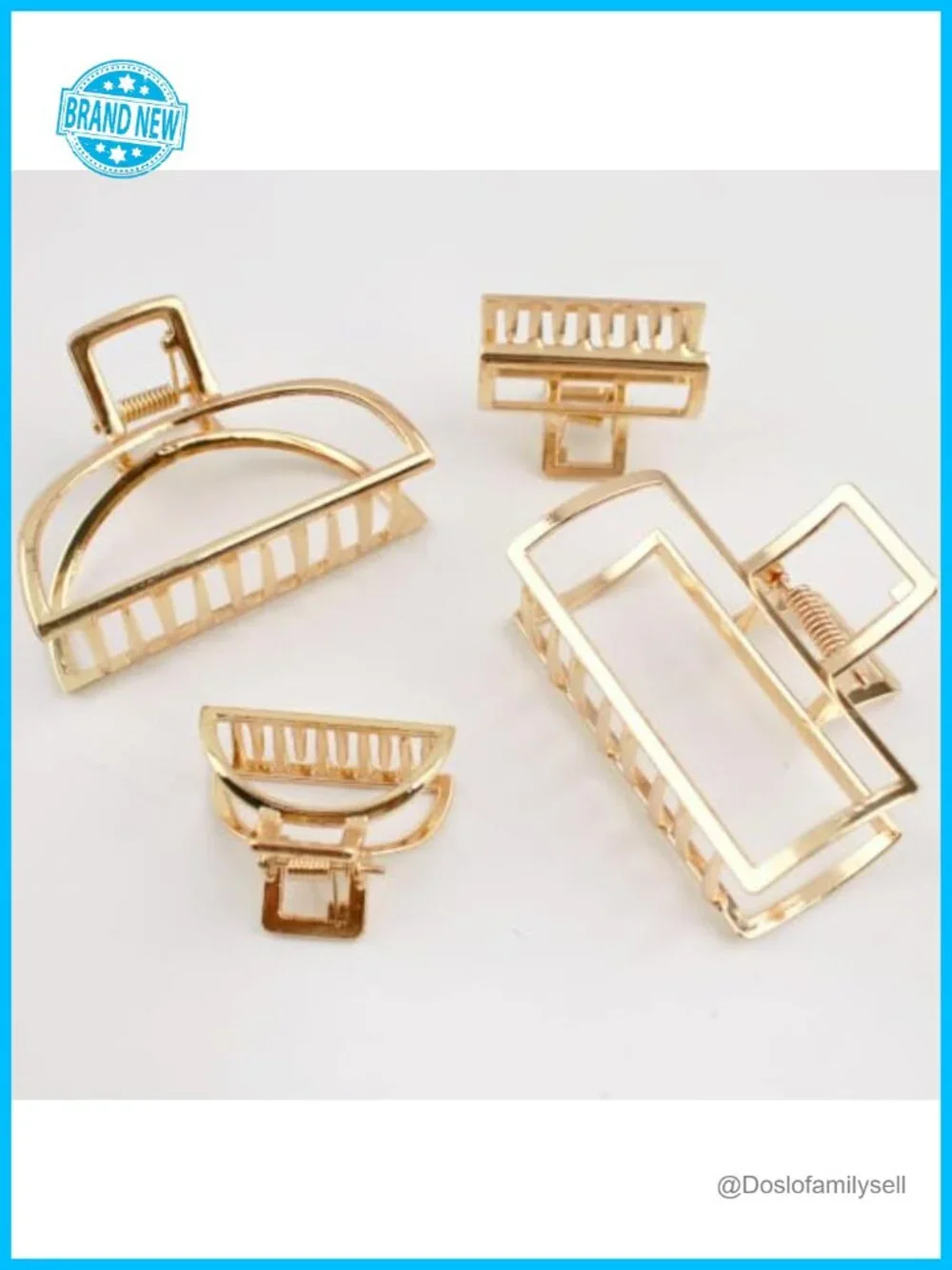 4Pcs Metal Hair Claw Clips Gold Non-Slip Claw Clips for Women Elegant Hair